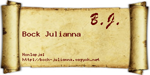 Bock Julianna névjegykártya
